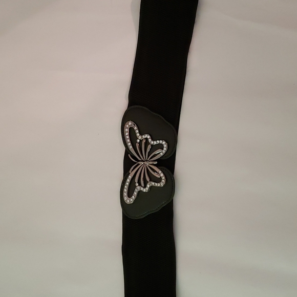 Butterfly with rhinestones elastic belt.  It is 38in and stretches up to 53in. - Picture 2 of 4